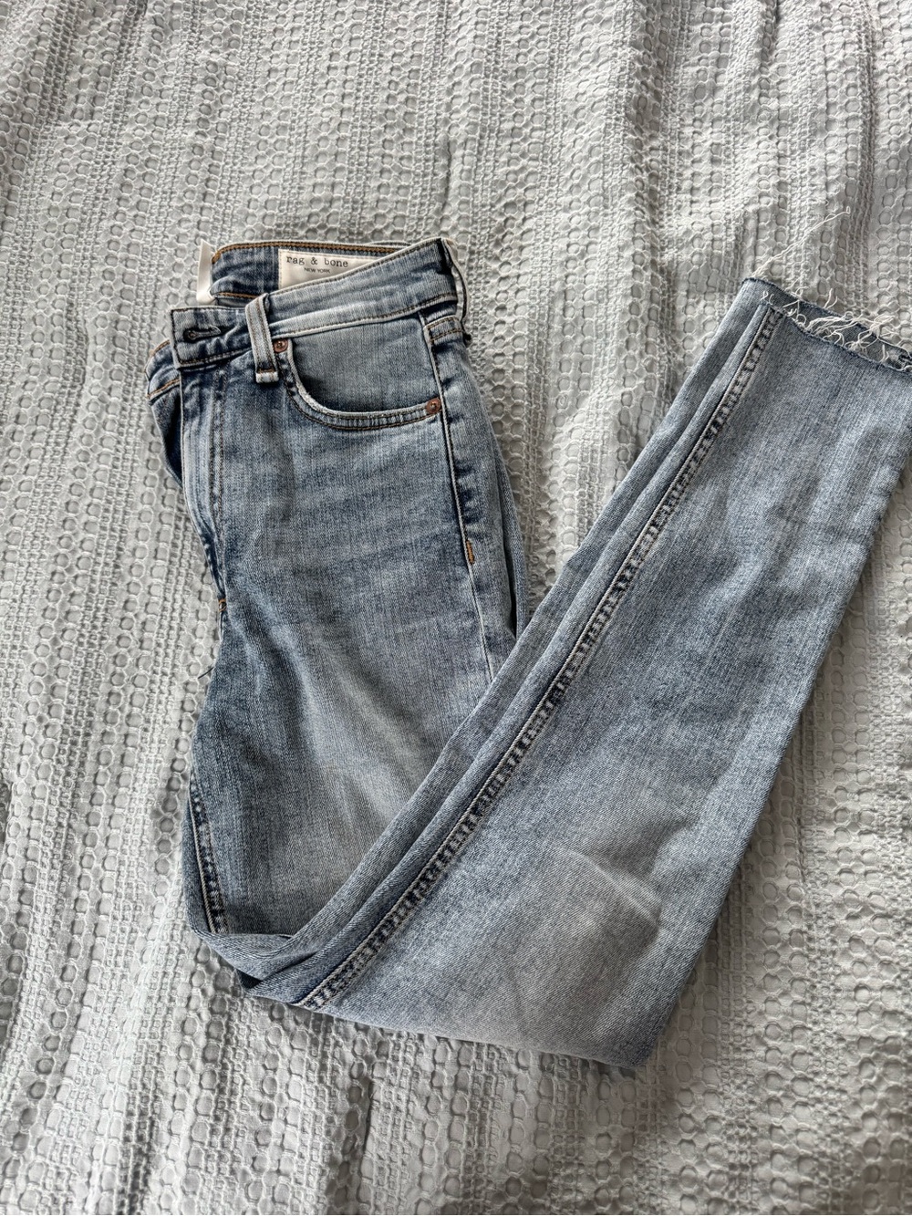 Light Wash Rag & Bone Women's Jeans - Nina High Rise Ankle Skinny